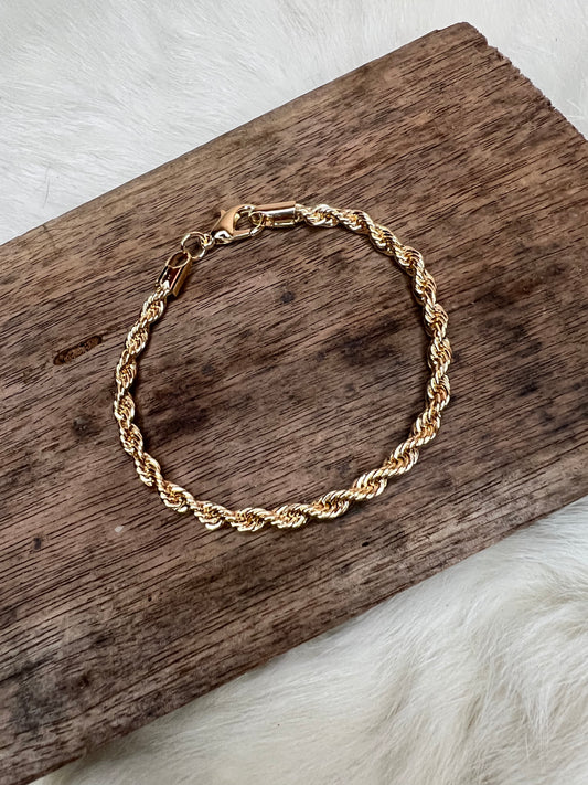 Gold Rope Chain Bracelet